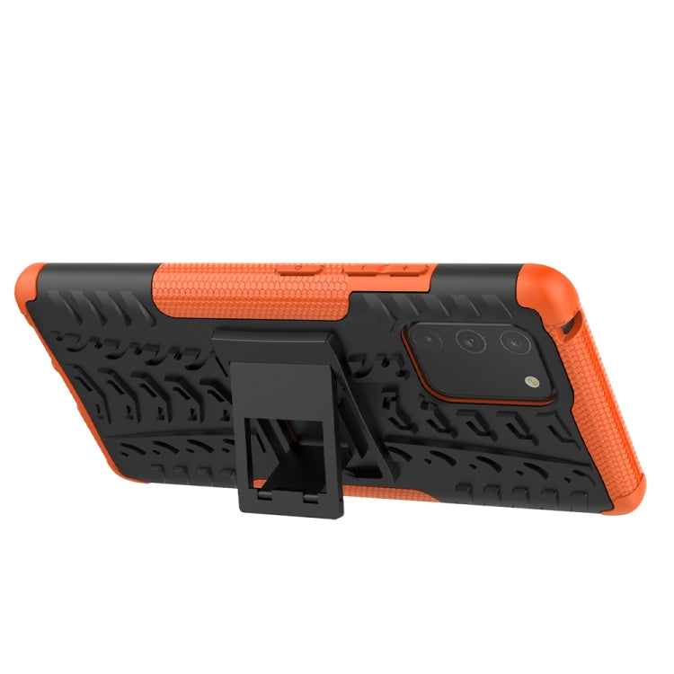 For Galaxy S10e Tire Texture Shockproof TPU+PC Protective Case with Holder