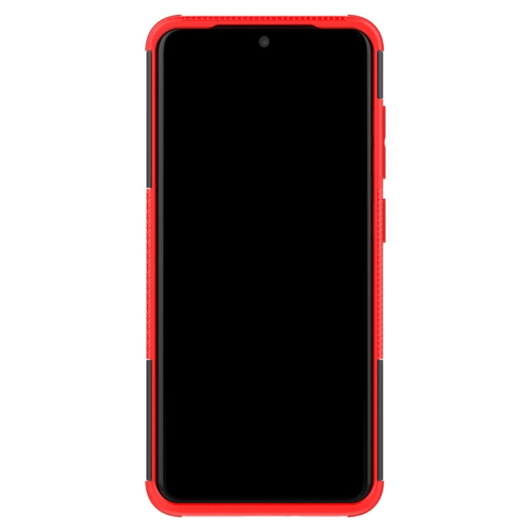 For Galaxy S20 Tire Texture Shockproof TPU+PC Protective Case with Holder