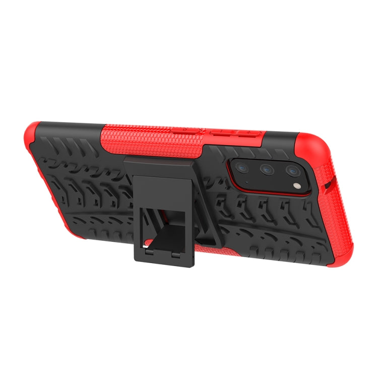 For Galaxy S20 Tire Texture Shockproof TPU+PC Protective Case with Holder