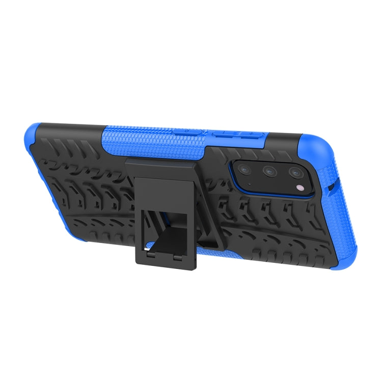 For Galaxy S20 Tire Texture Shockproof TPU+PC Protective Case with Holder