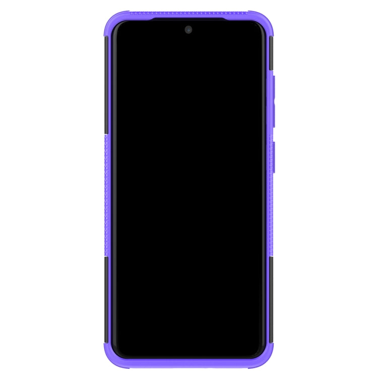 For Galaxy S20 Tire Texture Shockproof TPU+PC Protective Case with Holder