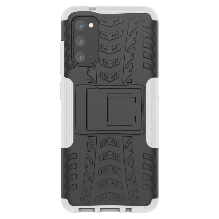 For Galaxy S20 Tire Texture Shockproof TPU+PC Protective Case with Holder