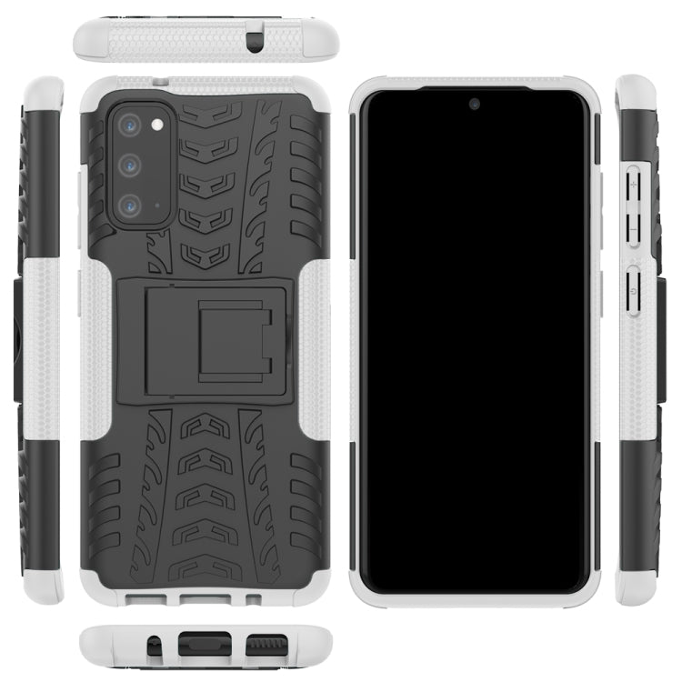 For Galaxy S20 Tire Texture Shockproof TPU+PC Protective Case with Holder