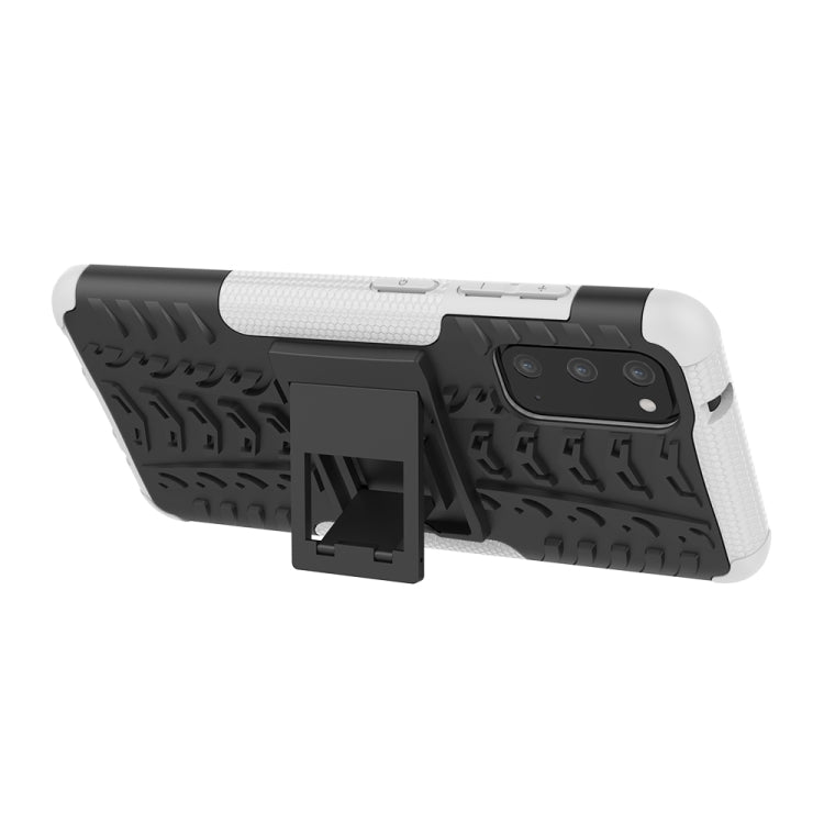 For Galaxy S20 Tire Texture Shockproof TPU+PC Protective Case with Holder
