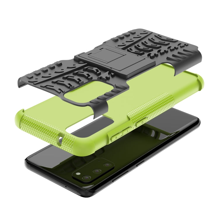 For Galaxy S20 Tire Texture Shockproof TPU+PC Protective Case with Holder