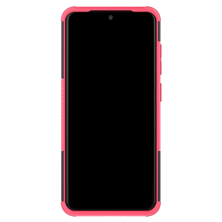 For Galaxy S20 Tire Texture Shockproof TPU+PC Protective Case with Holder