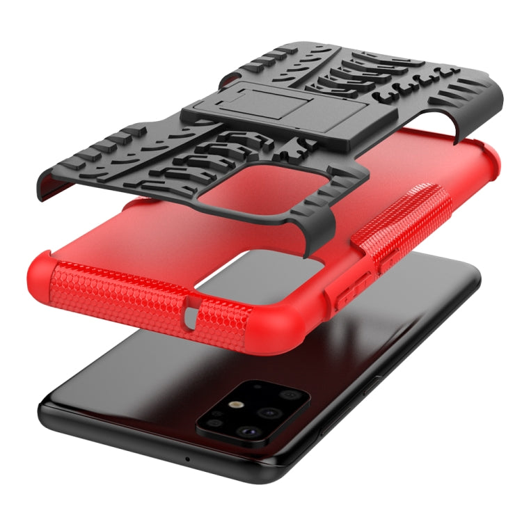 For Galaxy S20+ Tire Texture Shockproof TPU+PC Protective Case with Holder