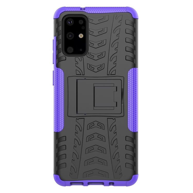 For Galaxy S20+ Tire Texture Shockproof TPU+PC Protective Case with Holder