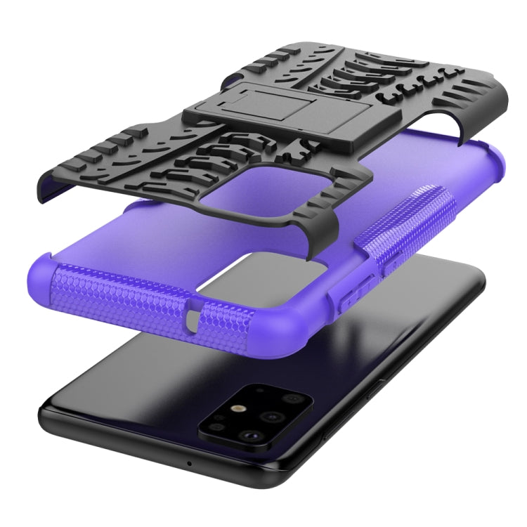 For Galaxy S20+ Tire Texture Shockproof TPU+PC Protective Case with Holder