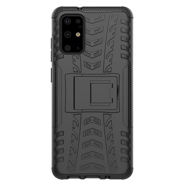 For Galaxy S20+ Tire Texture Shockproof TPU+PC Protective Case with Holder