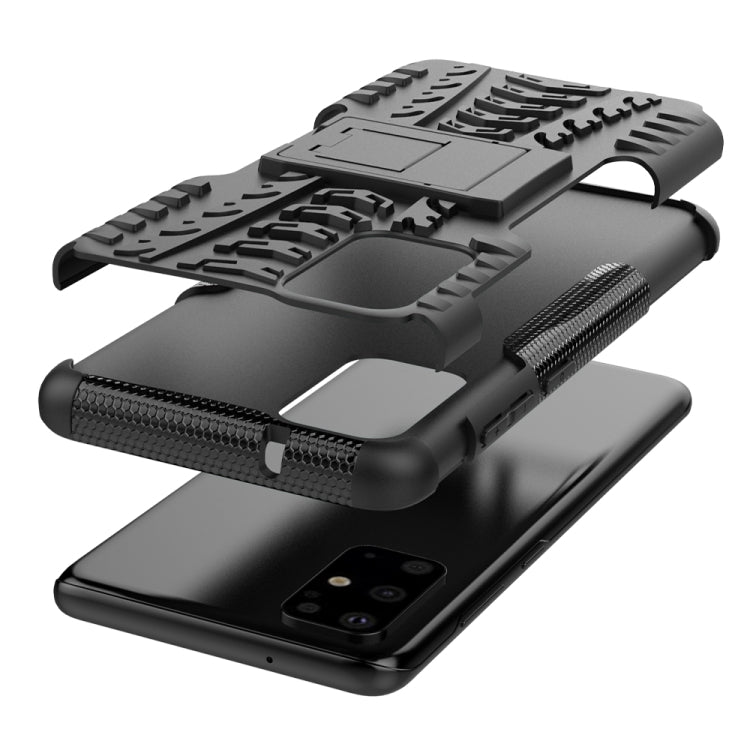 For Galaxy S20+ Tire Texture Shockproof TPU+PC Protective Case with Holder