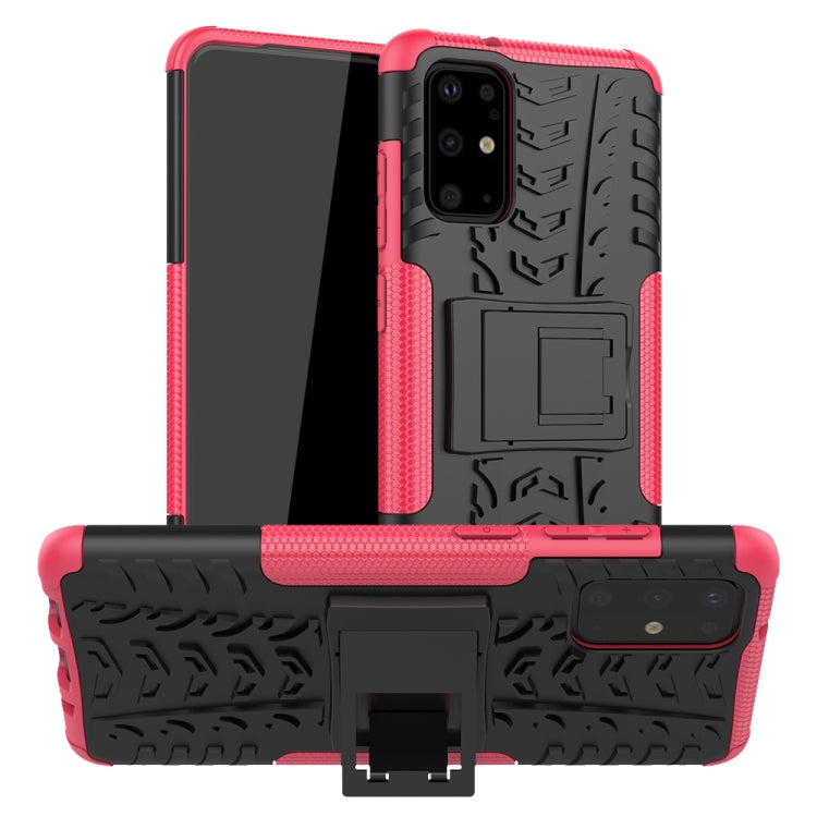 For Galaxy S20+ Tire Texture Shockproof TPU+PC Protective Case with Holder