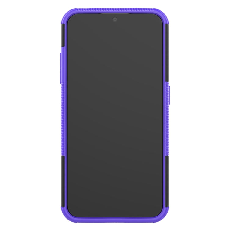 For Galaxy A01 Tire Texture Shockproof TPU+PC Protective Case with Holder