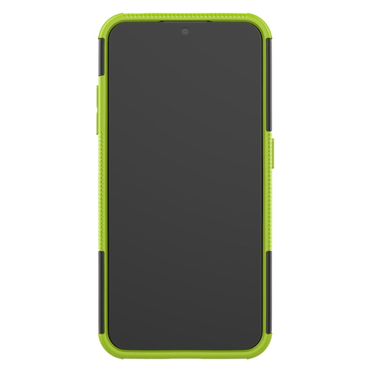 For Galaxy A01 Tire Texture Shockproof TPU+PC Protective Case with Holder