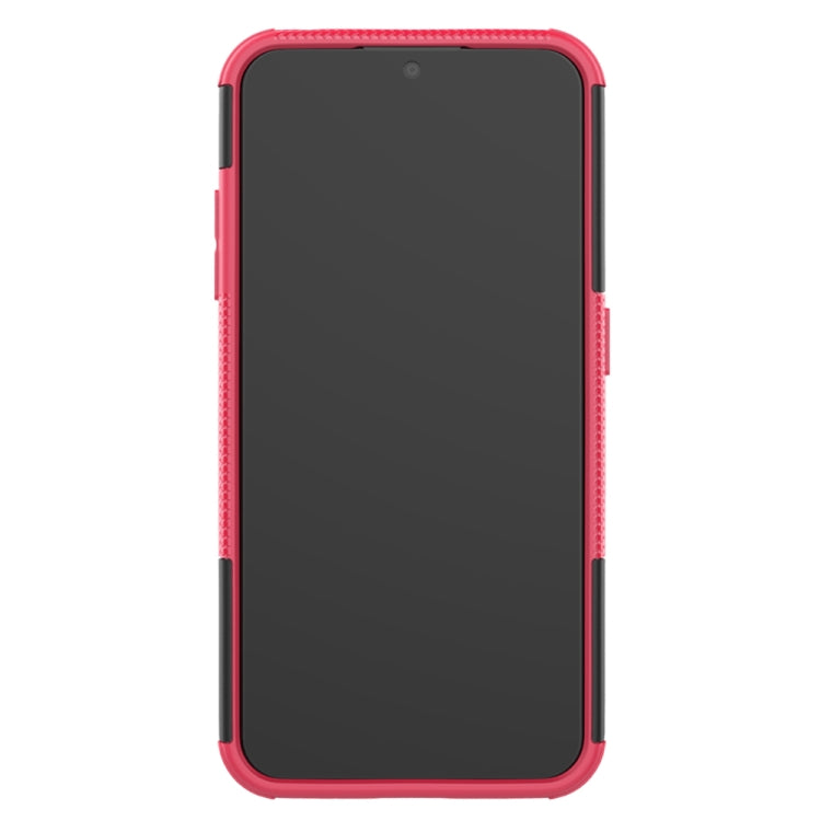 For Galaxy A01 Tire Texture Shockproof TPU+PC Protective Case with Holder