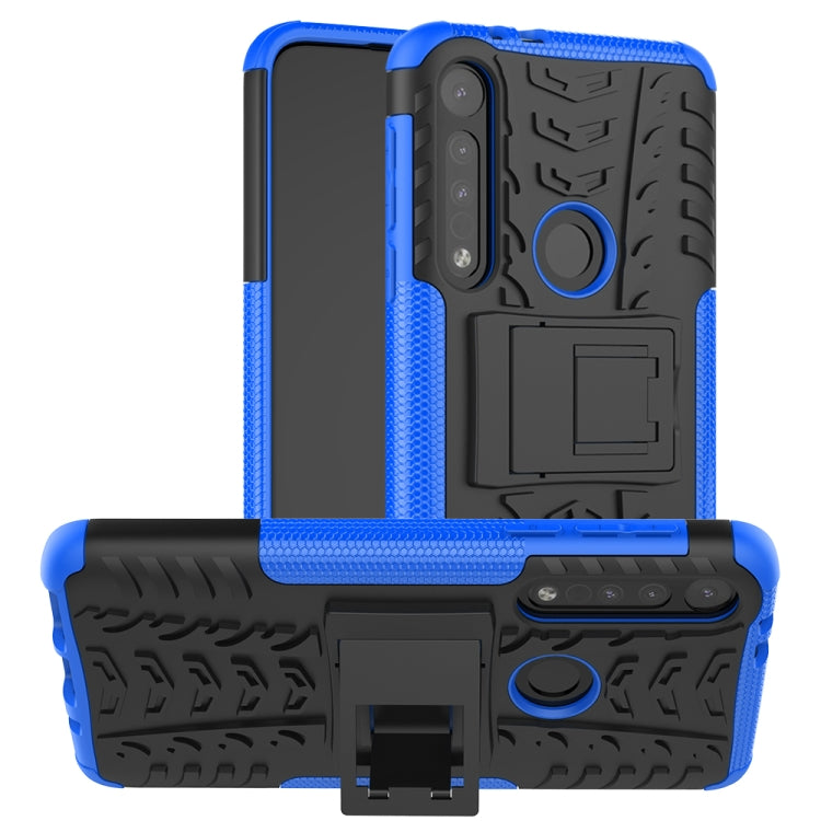 For Motorola One Macro Tire Texture Shockproof TPU+PC Protective Case with Holder