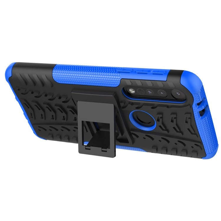 For Motorola One Macro Tire Texture Shockproof TPU+PC Protective Case with Holder