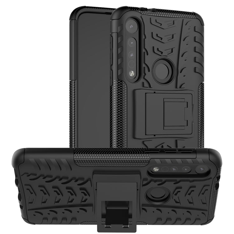 For Motorola One Macro Tire Texture Shockproof TPU+PC Protective Case with Holder