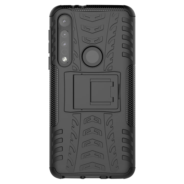 For Motorola One Macro Tire Texture Shockproof TPU+PC Protective Case with Holder