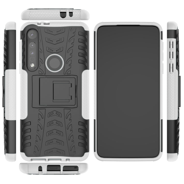 For Motorola One Macro Tire Texture Shockproof TPU+PC Protective Case with Holder