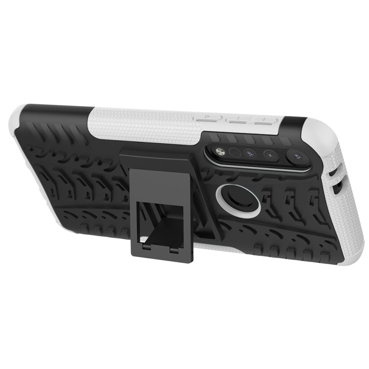 For Motorola One Macro Tire Texture Shockproof TPU+PC Protective Case with Holder