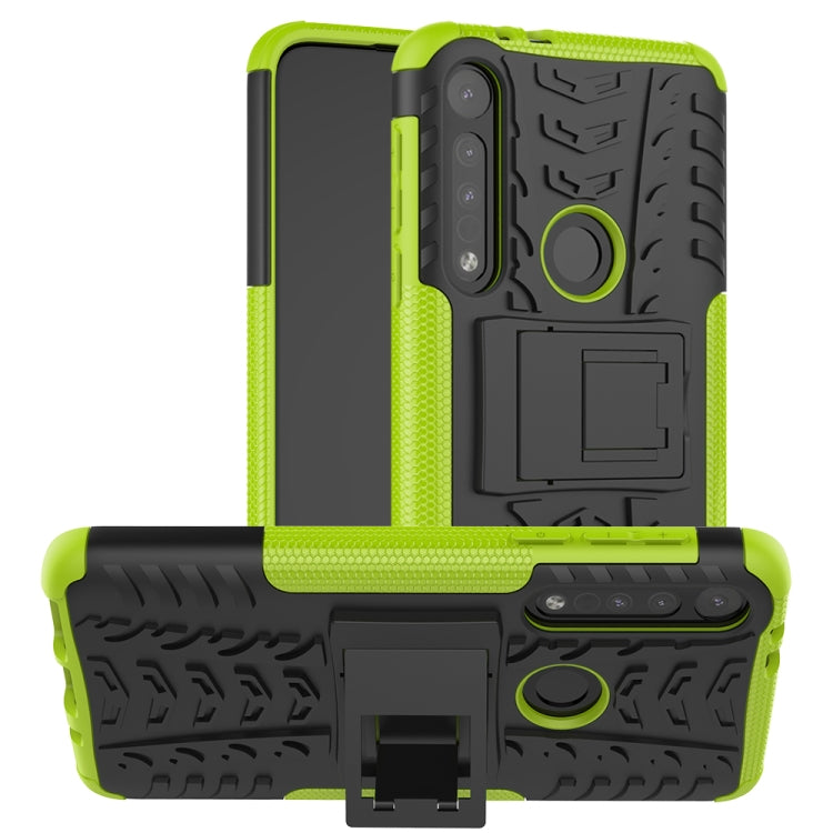 For Motorola One Macro Tire Texture Shockproof TPU+PC Protective Case with Holder