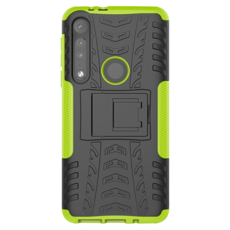 For Motorola One Macro Tire Texture Shockproof TPU+PC Protective Case with Holder