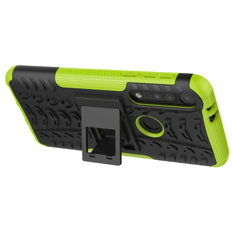 For Motorola One Macro Tire Texture Shockproof TPU+PC Protective Case with Holder