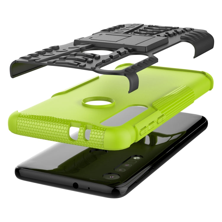 For Motorola One Macro Tire Texture Shockproof TPU+PC Protective Case with Holder