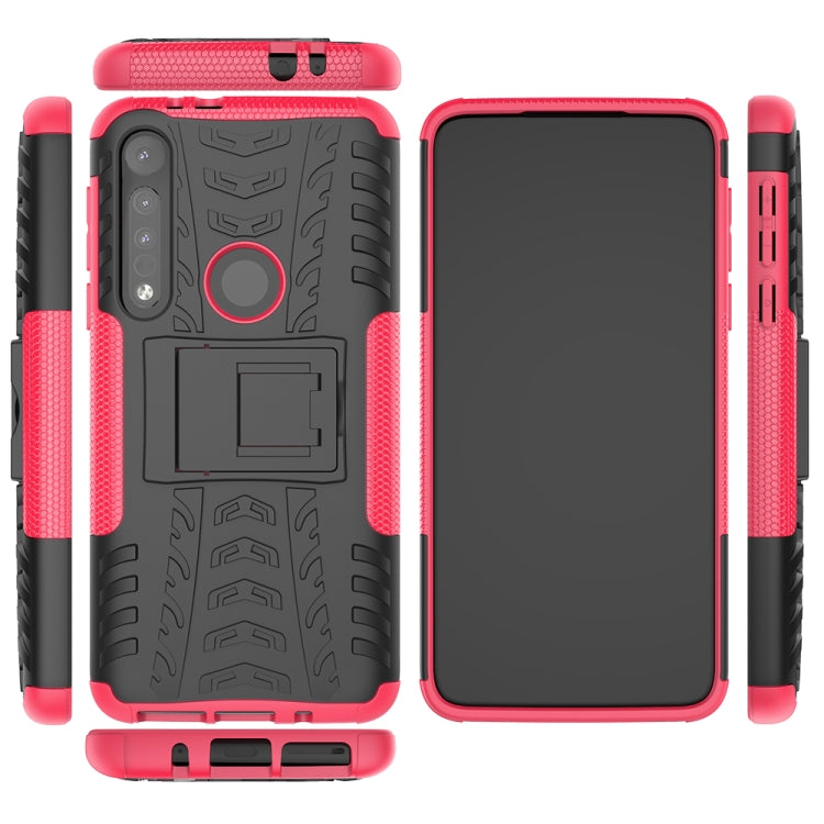 For Motorola One Macro Tire Texture Shockproof TPU+PC Protective Case with Holder