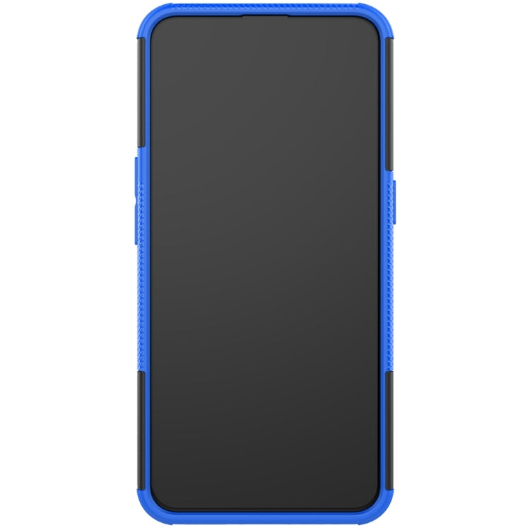 For OPPO Realme XT Tire Texture Shockproof TPU+PC Protective Case with Holder