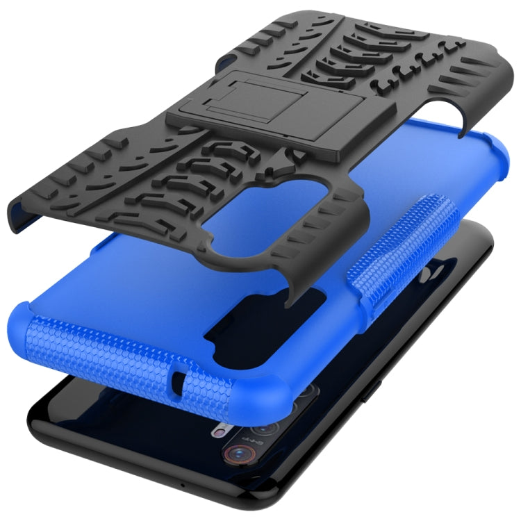 For OPPO Realme XT Tire Texture Shockproof TPU+PC Protective Case with Holder