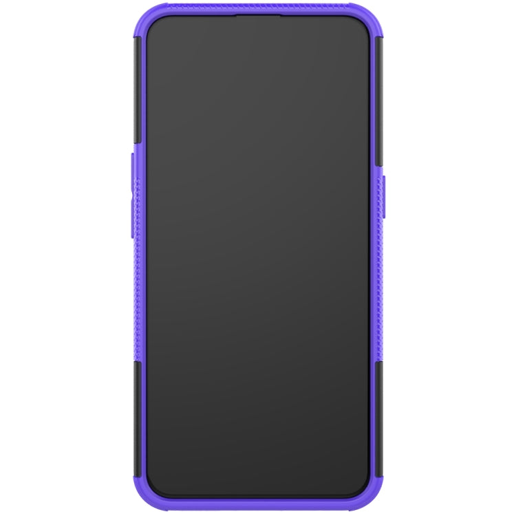 For OPPO Realme XT Tire Texture Shockproof TPU+PC Protective Case with Holder