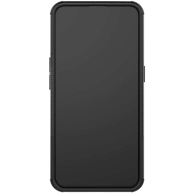 For OPPO Realme XT Tire Texture Shockproof TPU+PC Protective Case with Holder