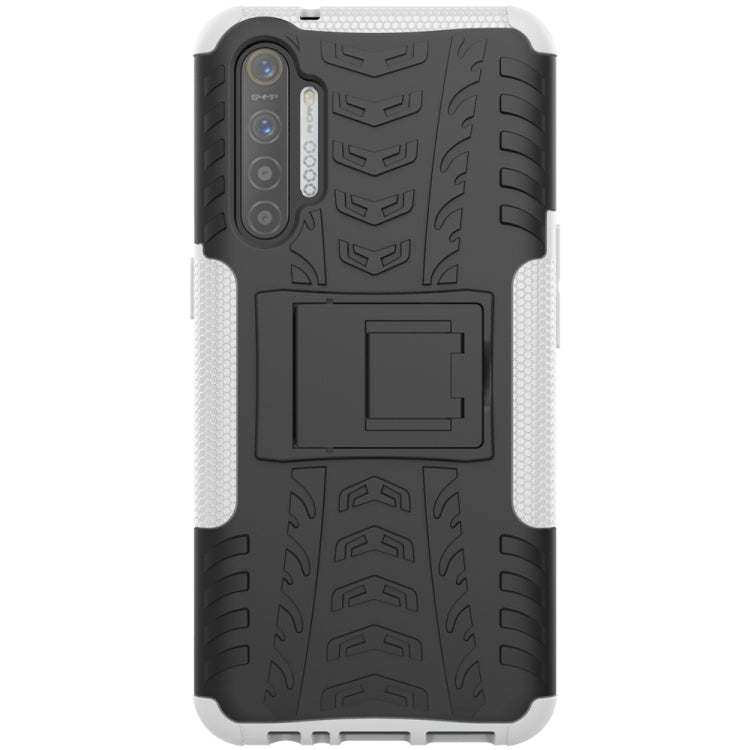 For OPPO Realme XT Tire Texture Shockproof TPU+PC Protective Case with Holder
