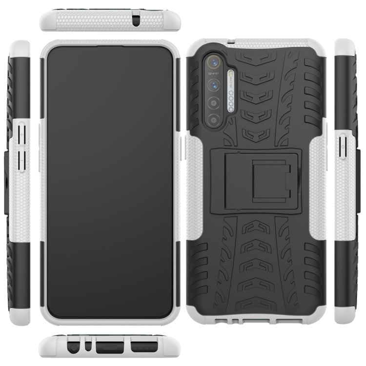 For OPPO Realme XT Tire Texture Shockproof TPU+PC Protective Case with Holder