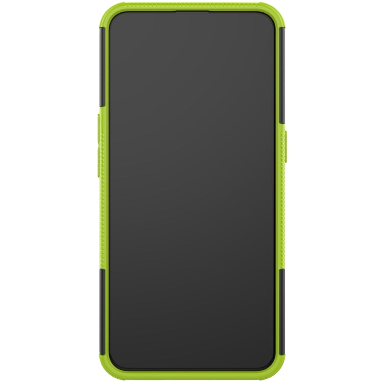 For OPPO Realme XT Tire Texture Shockproof TPU+PC Protective Case with Holder