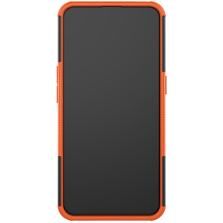 For OPPO Realme XT Tire Texture Shockproof TPU+PC Protective Case with Holder