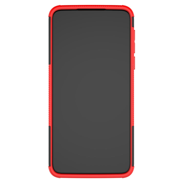 For Motorola G8 Play Tire Texture Shockproof TPU+PC Protective Case with Holder