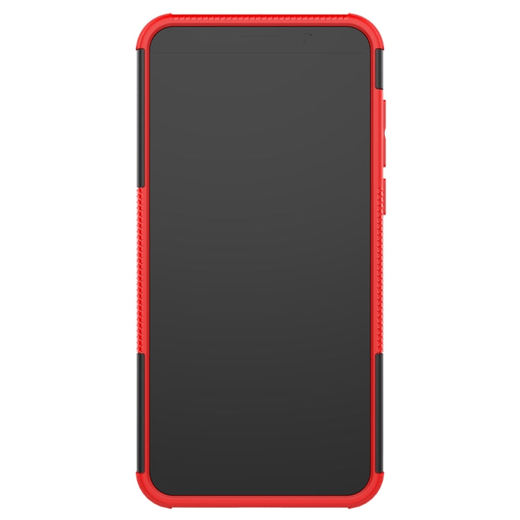 For Motorola E6 Play Tire Texture Shockproof TPU+PC Protective Case with Holder