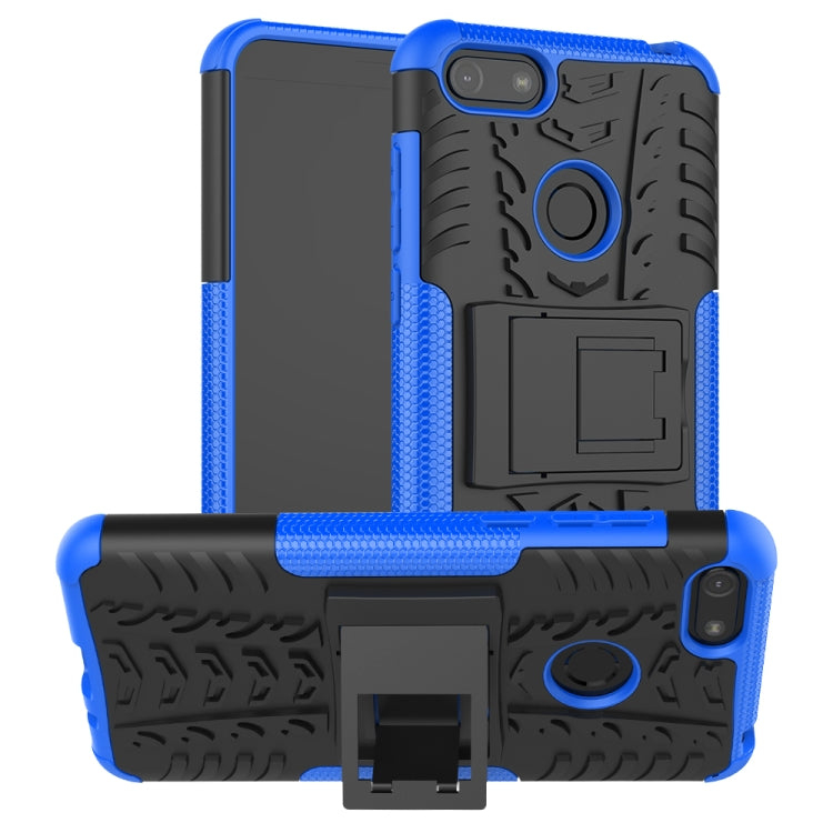 For Motorola E6 Play Tire Texture Shockproof TPU+PC Protective Case with Holder