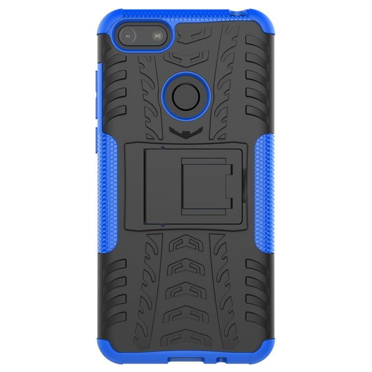 For Motorola E6 Play Tire Texture Shockproof TPU+PC Protective Case with Holder
