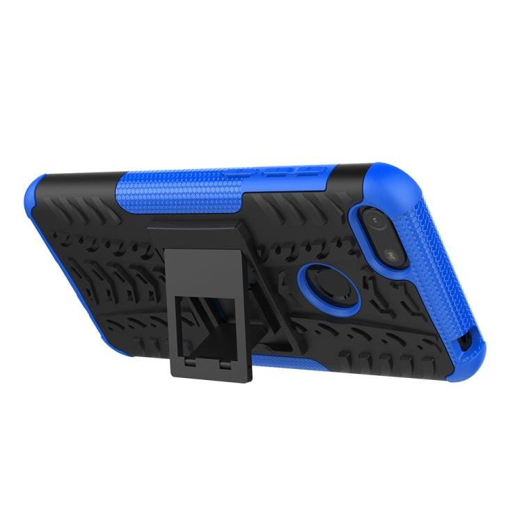 For Motorola E6 Play Tire Texture Shockproof TPU+PC Protective Case with Holder