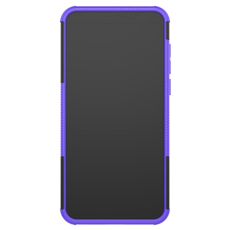 For Motorola E6 Play Tire Texture Shockproof TPU+PC Protective Case with Holder