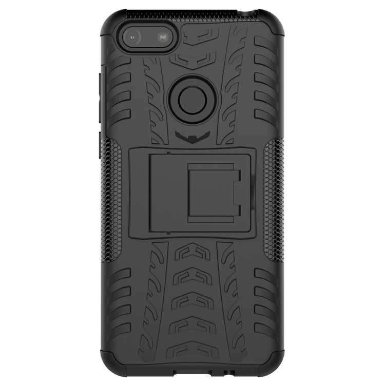 For Motorola E6 Play Tire Texture Shockproof TPU+PC Protective Case with Holder