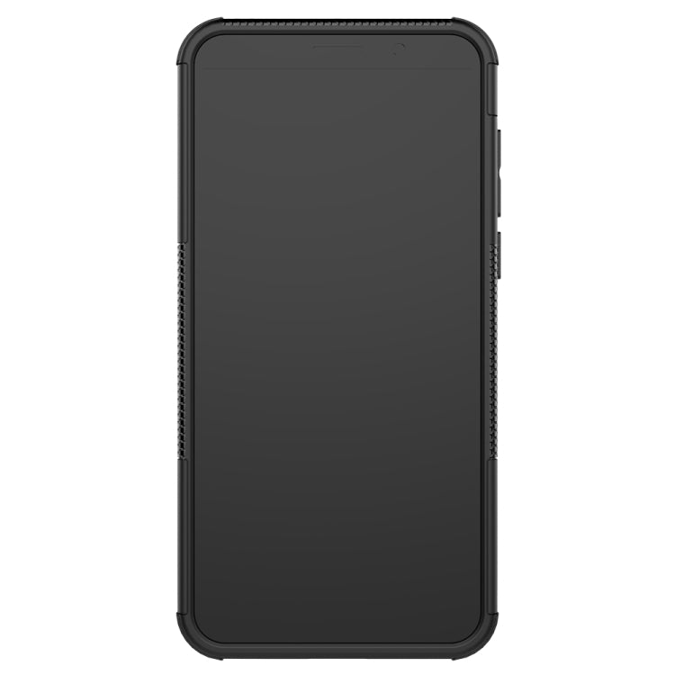 For Motorola E6 Play Tire Texture Shockproof TPU+PC Protective Case with Holder