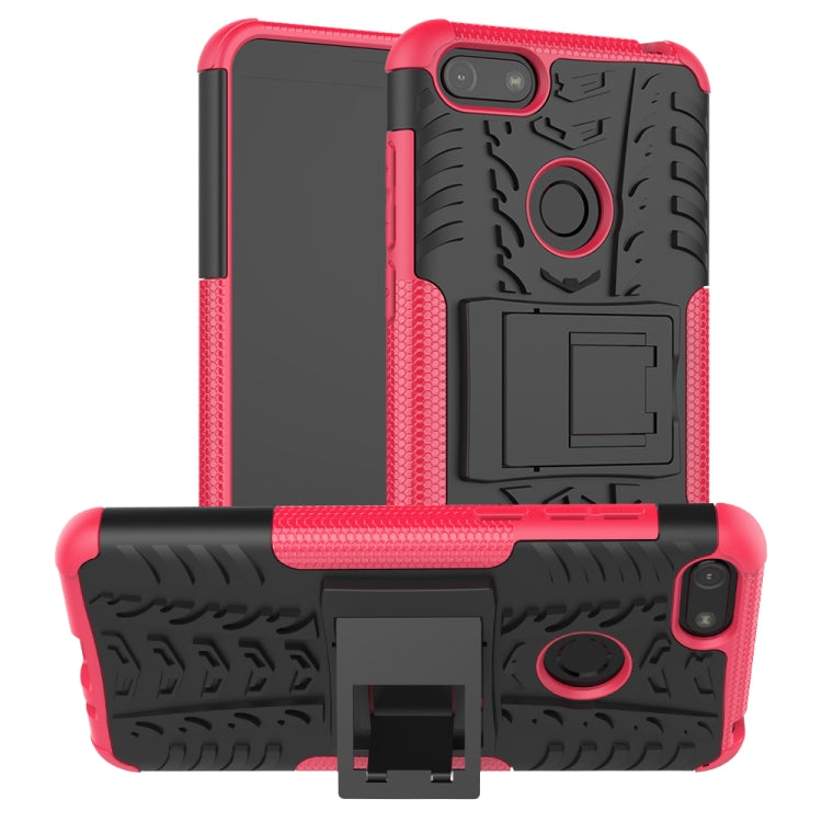 For Motorola E6 Play Tire Texture Shockproof TPU+PC Protective Case with Holder