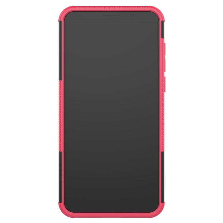 For Motorola E6 Play Tire Texture Shockproof TPU+PC Protective Case with Holder