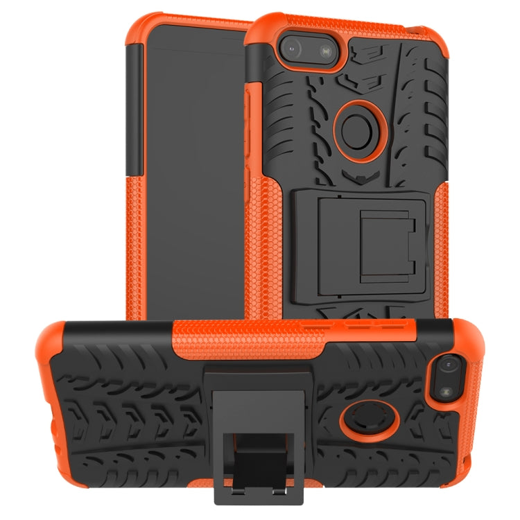 For Motorola E6 Play Tire Texture Shockproof TPU+PC Protective Case with Holder