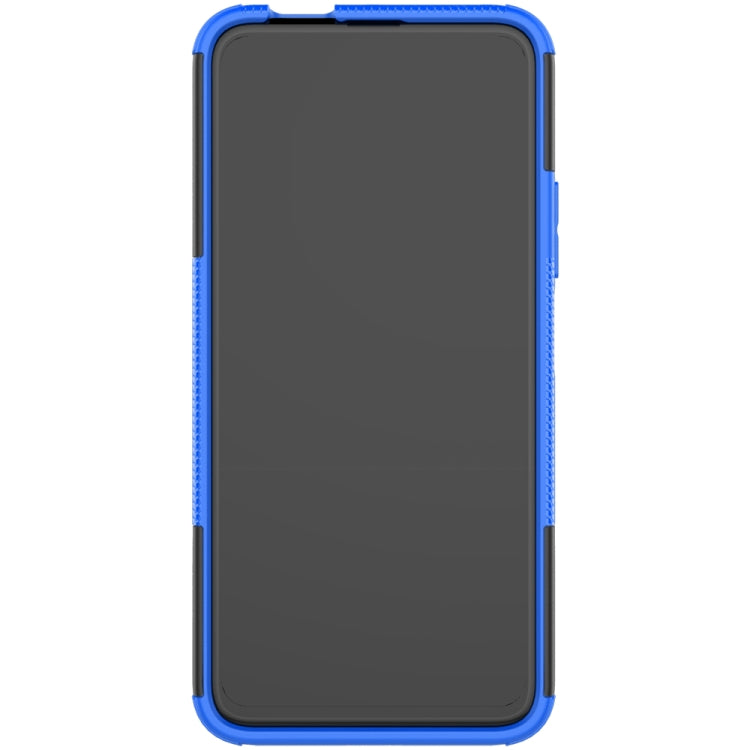 For Huawei Y9 Prime Tire Texture Shockproof TPU+PC Protective Case with Holder